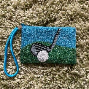 Beaded Golf Design Wristlet